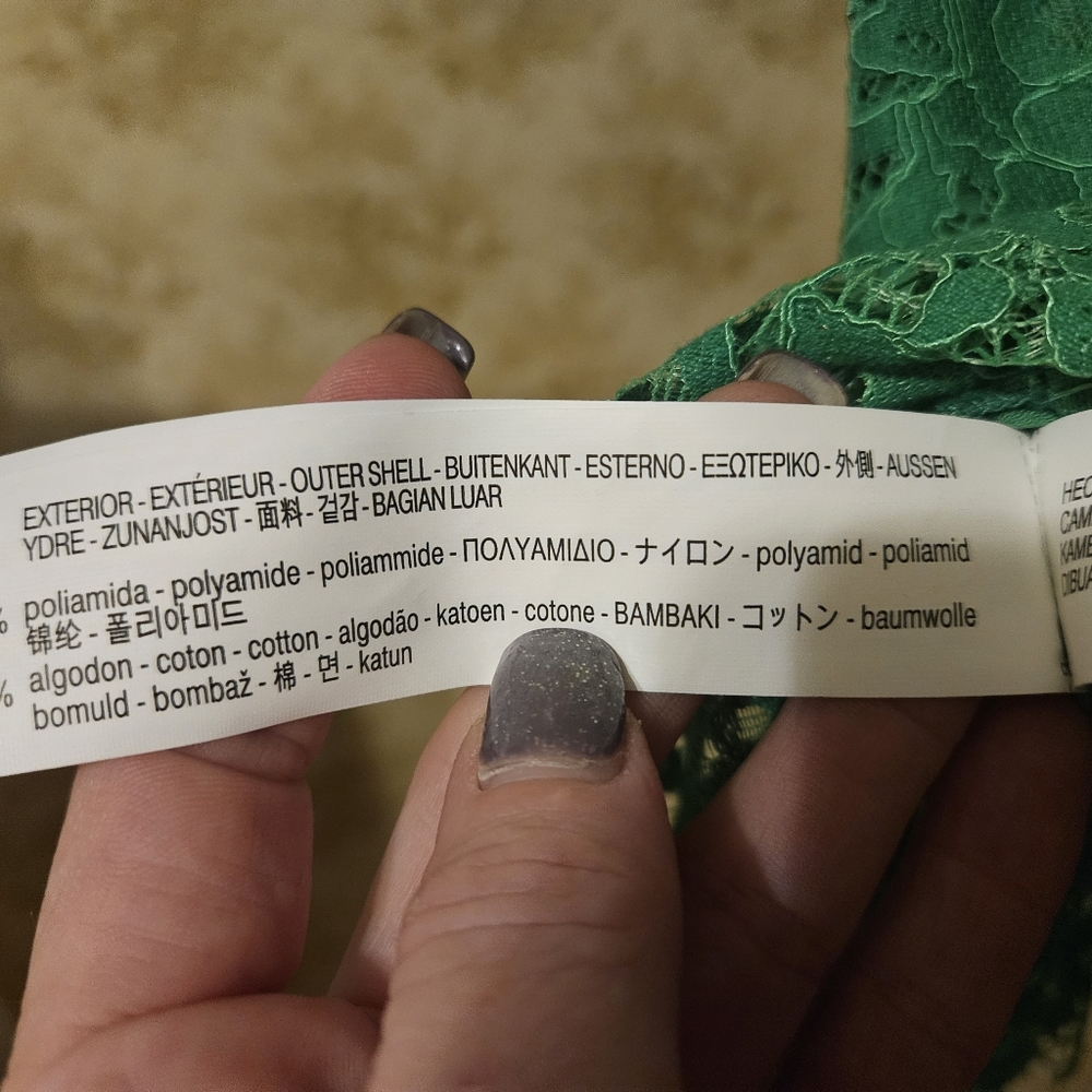 ZARA SMALL GREEN LINED LACE SHORTS - Picture 11 of 16